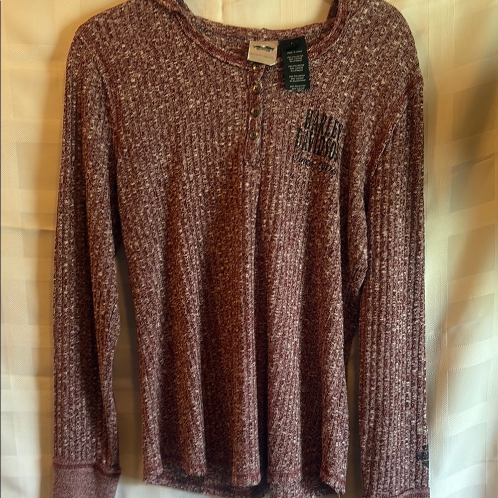 Harley-Davidson Burgundy Knit Henley